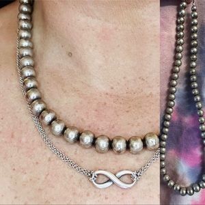 Vintage 925 Sterling Silver Necklace Adorned with Sterling Beads